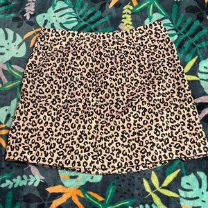 Forever 21 Tan and Black Leopard Mini Skirt